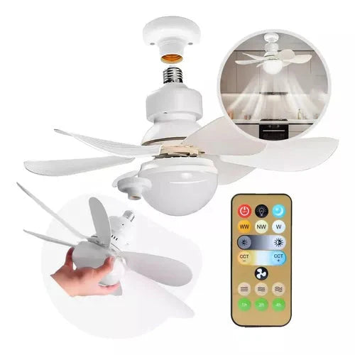 Ventilador de Teto com Luz e Controle Remoto 100W + BRINDE HOJE (Compre 1 Leve 3)