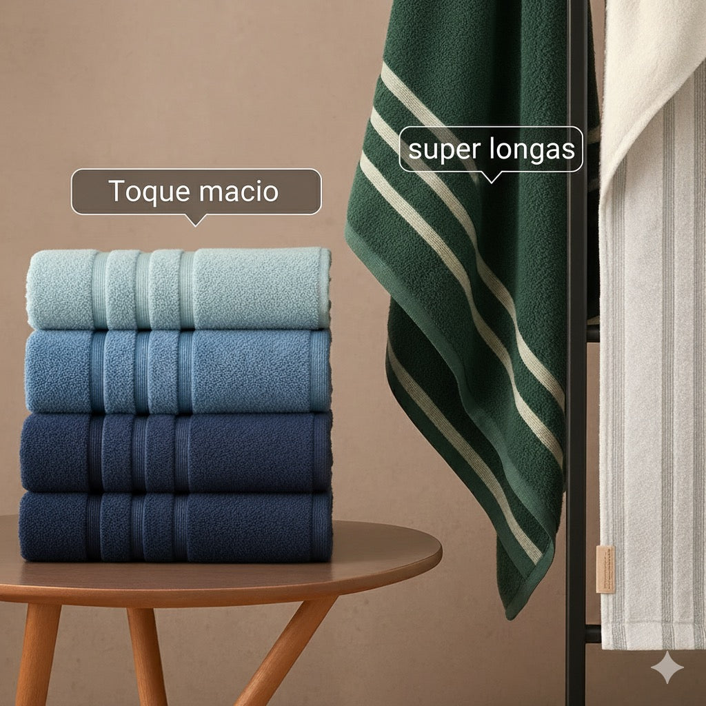 Kit 10 Toalhas de Banho Gigantes Fio Penteado - 🔥Liquidação de Fim de Ano🔥